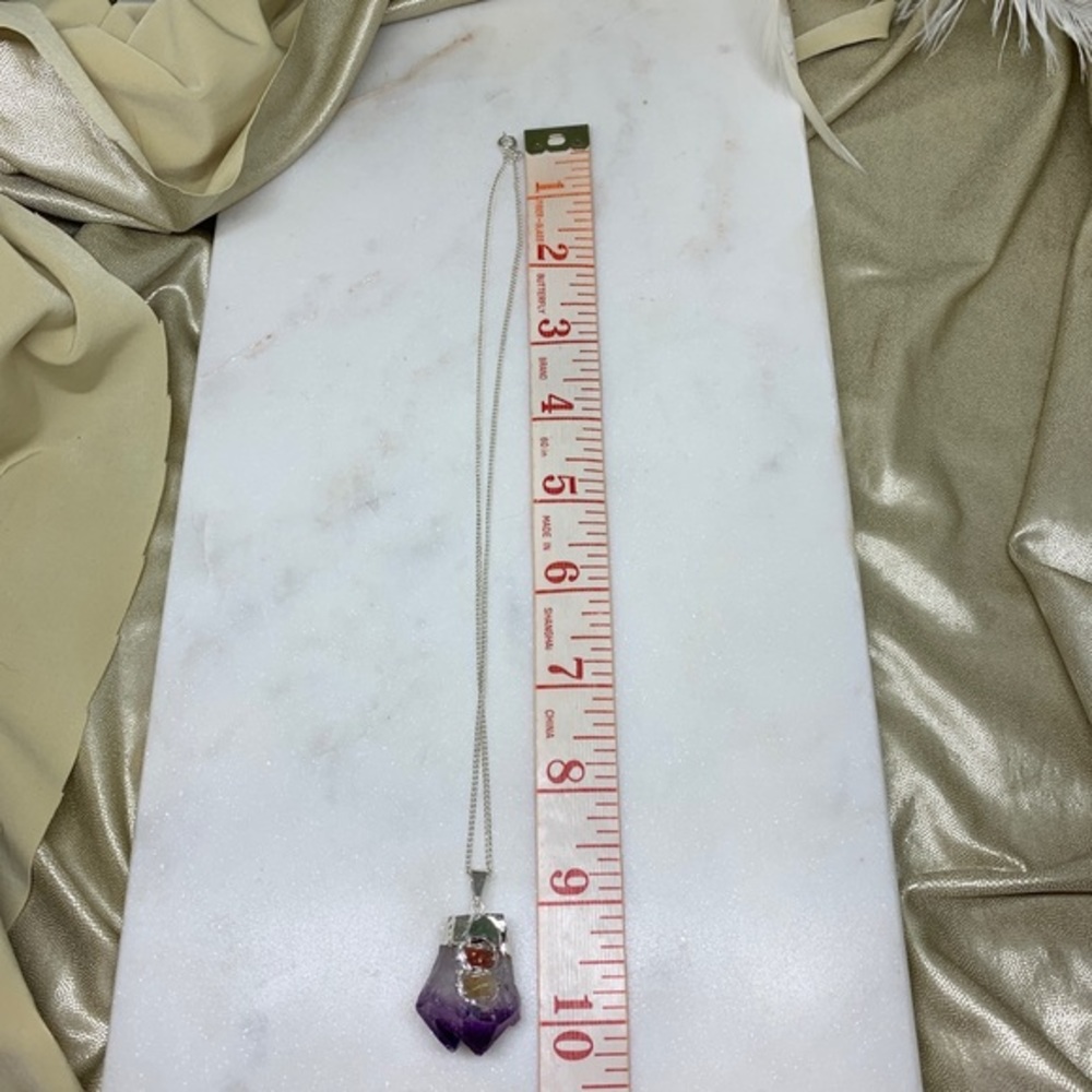 Amethyst Gemstone DOUBLE Terminated Point Necklace - Picture 3 of 8